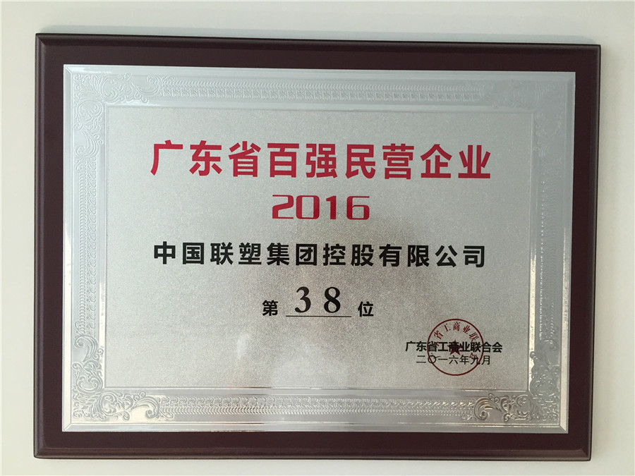 2016廣東省百強(qiáng)民營企業(yè)第38位